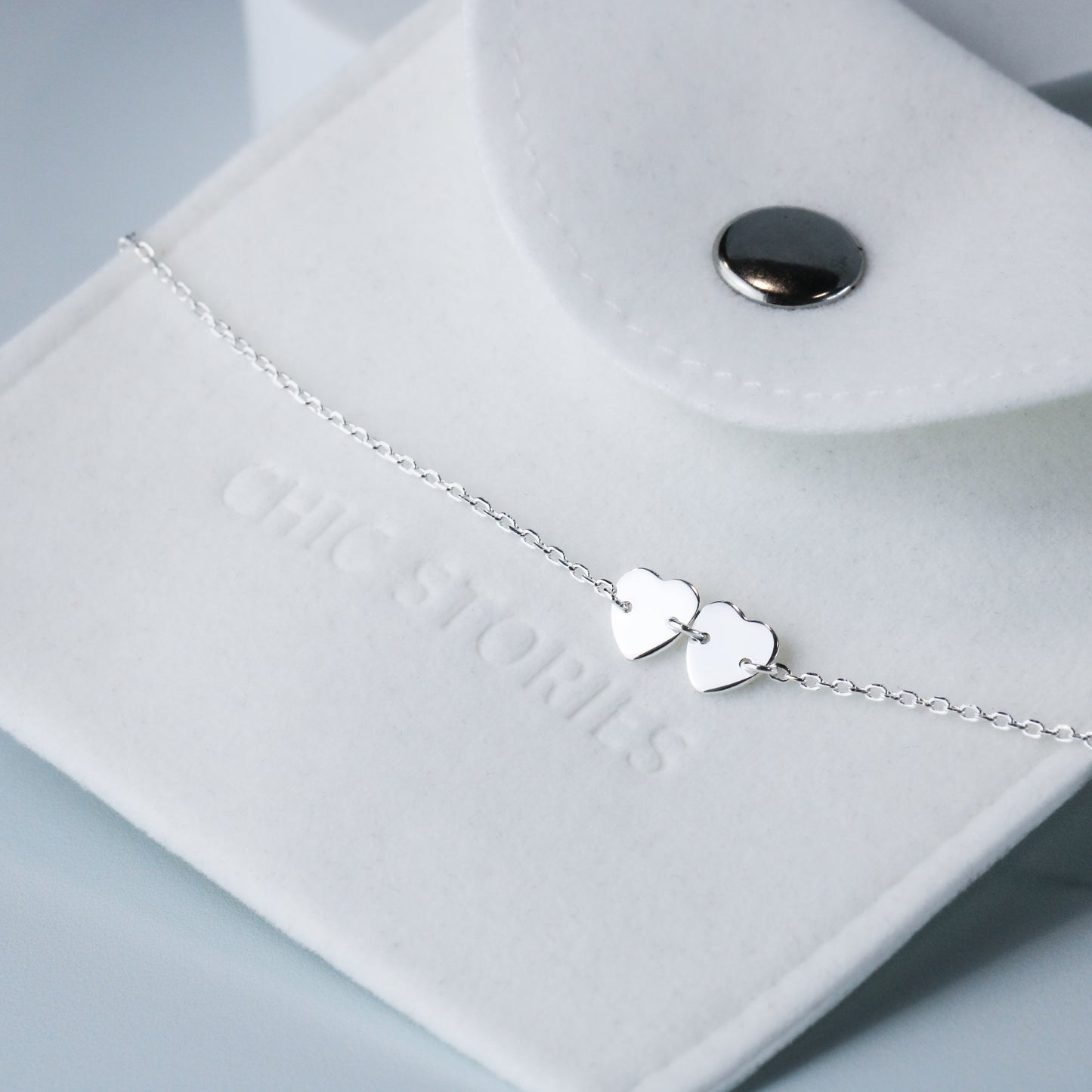 Two Hearts Charm Anklet