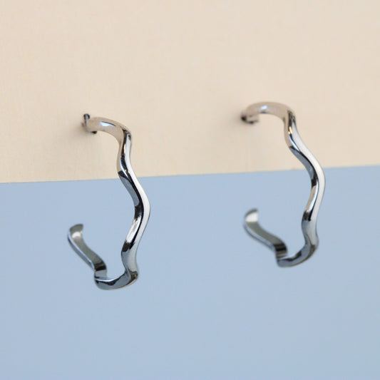 Wavy Open Hoop Earrings