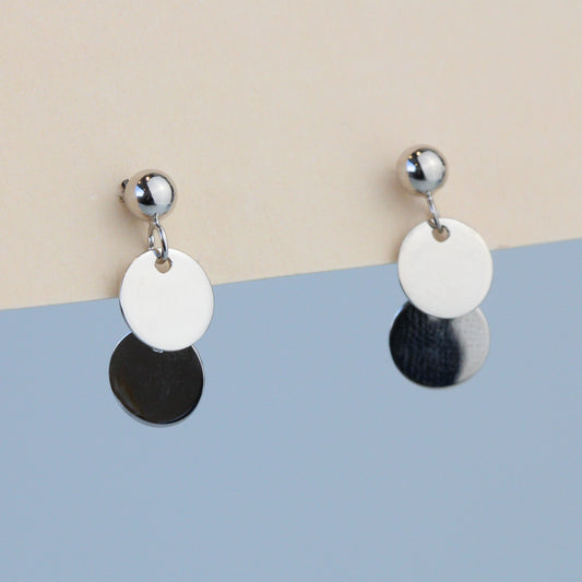 Circle Dangle Stud Earrings