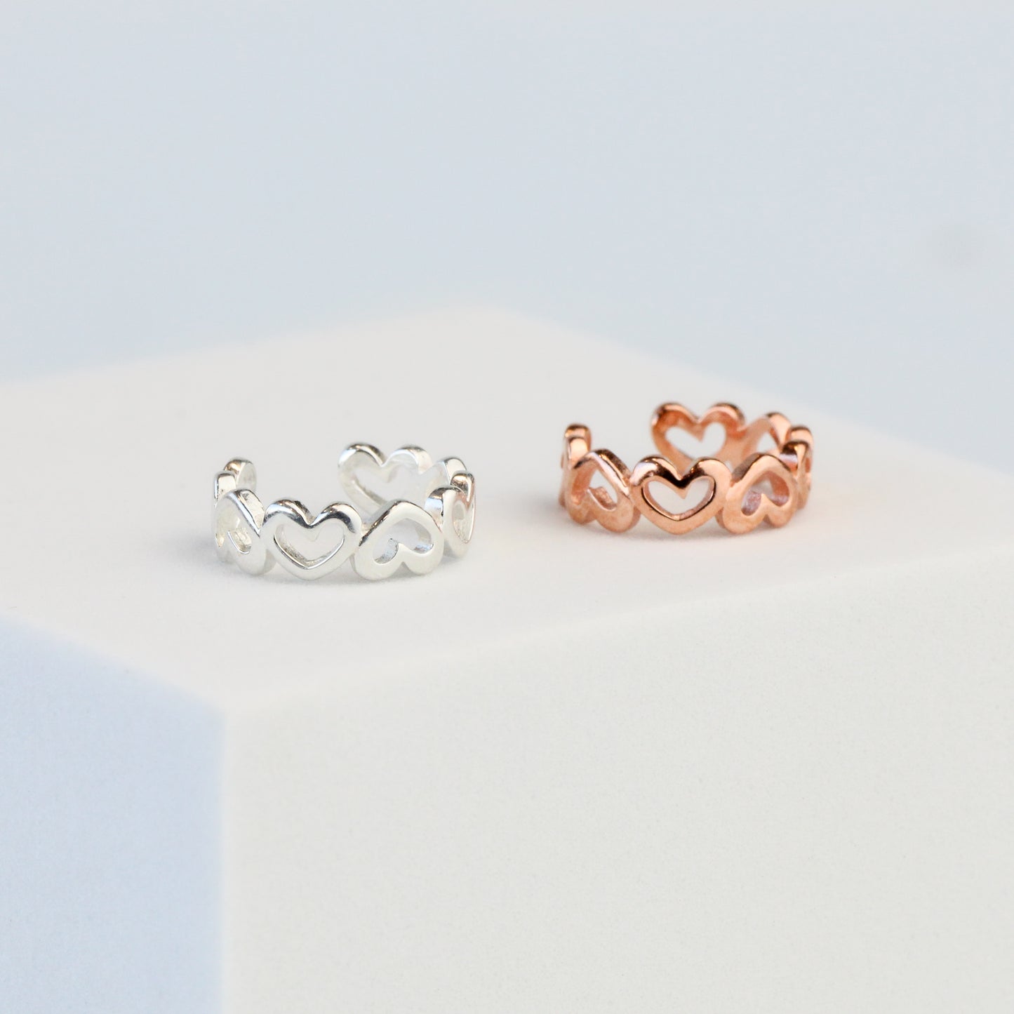 Heart Linked Ear Cuff