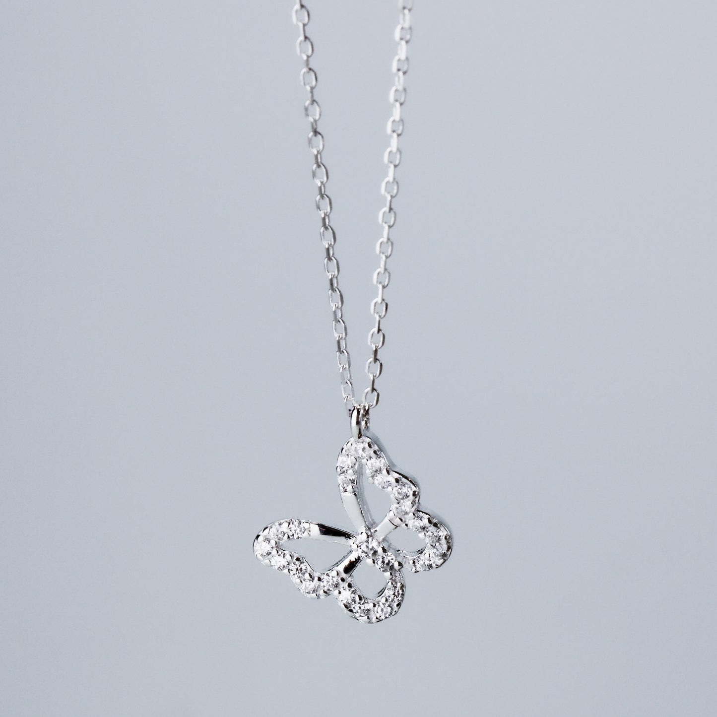 Sparkly Butterfly Pendant Necklace