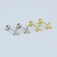 Crystal Triangle Screw Back Stud Earrings