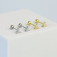 Crystal Triangle Screw Back Stud Earrings