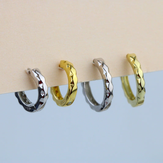 Geometric Huggie Hoop Earrings