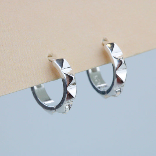 Tiny Pyramid Spike Hook Earrings