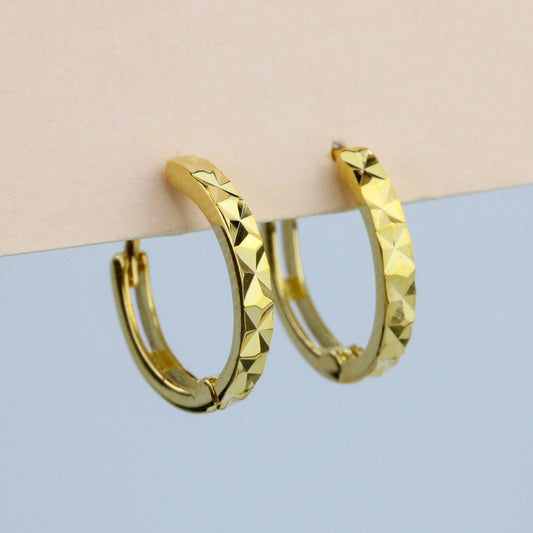 Geometric Faceted Hoop Earrings