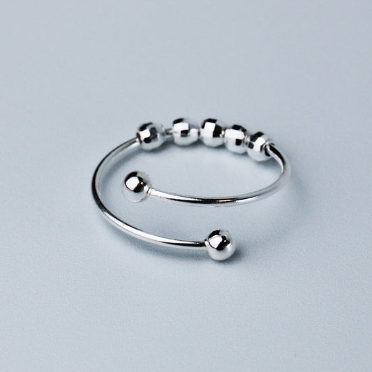 Sliding Bead Spiral Shape Ring