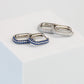 Blue or White Crystal Oval Hoop Earrings