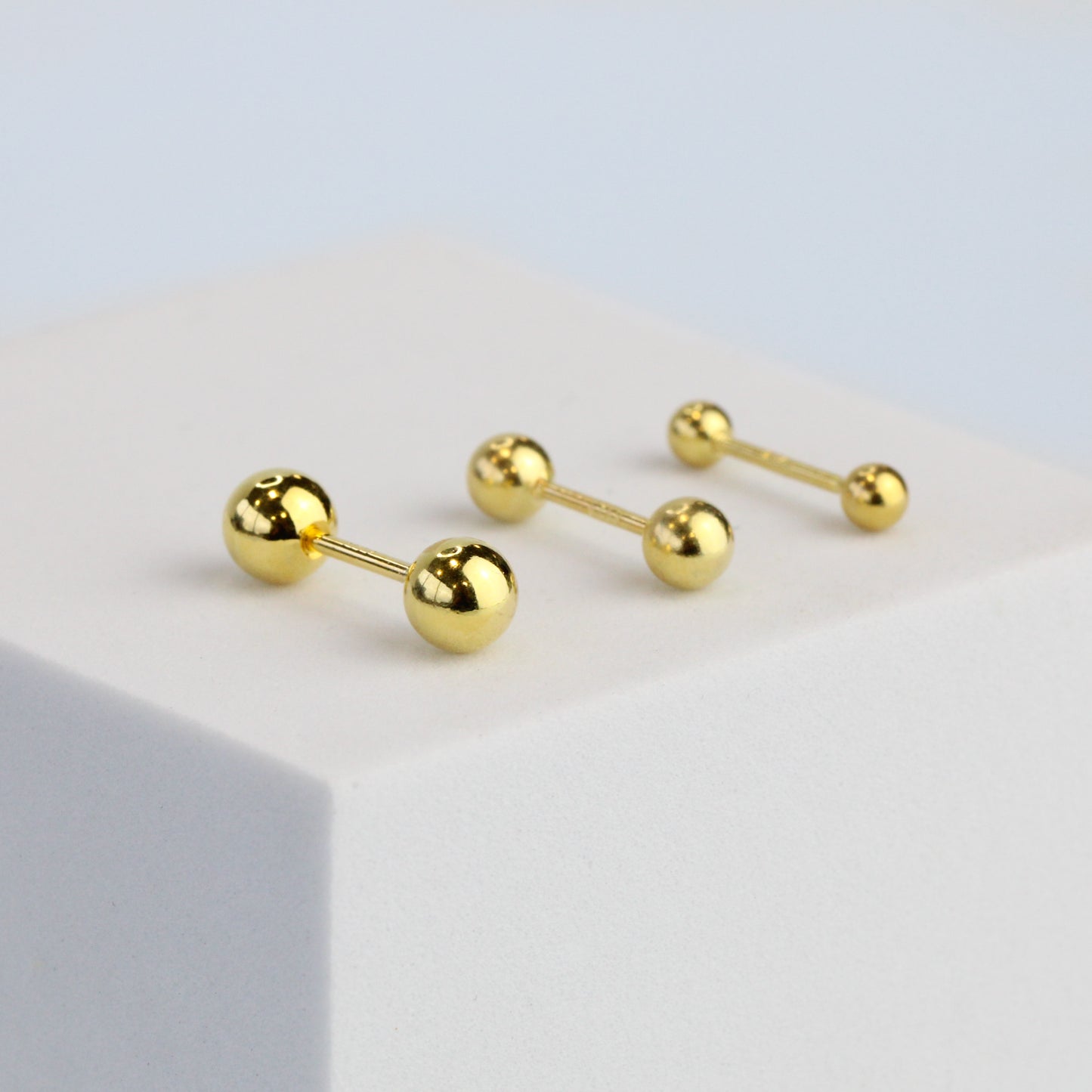 Gold Screw Back Stud Earrings