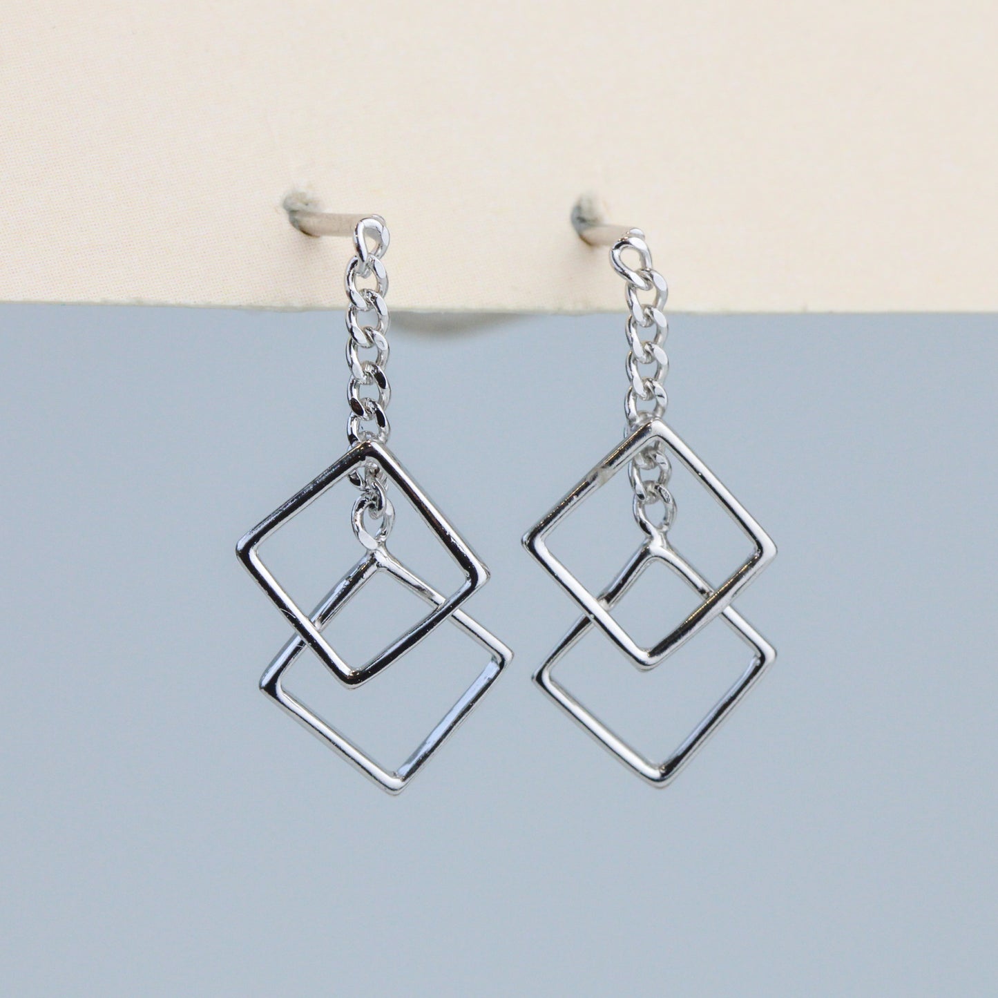 Square Dangle Stud Earrings