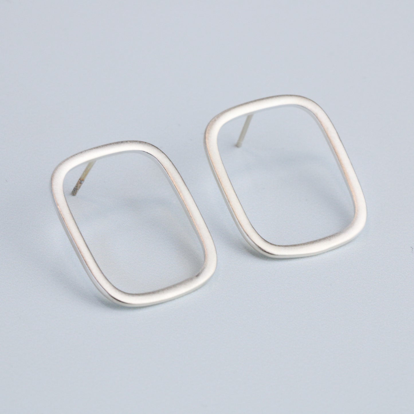 Large Rectangle Stud Earrings