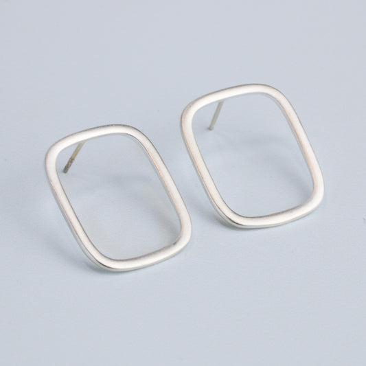 Large Rectangle Stud Earrings