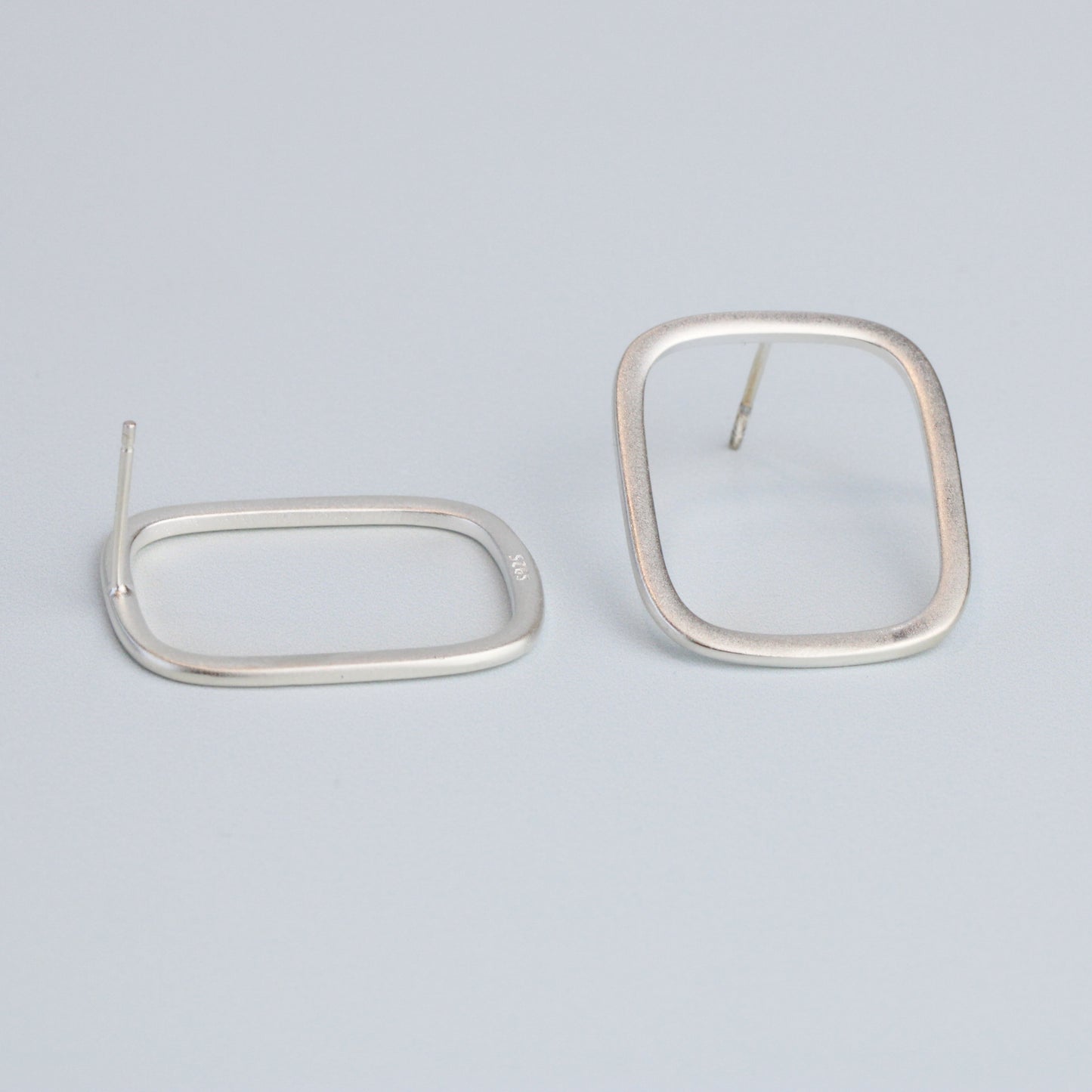 Large Rectangle Stud Earrings