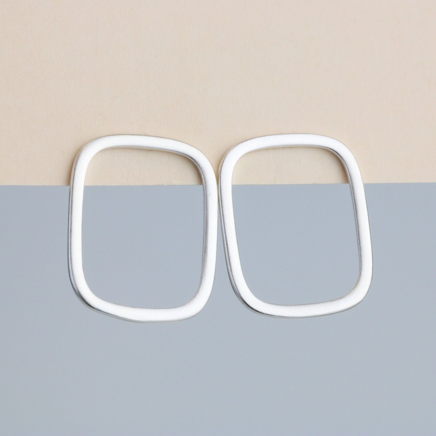Large Rectangle Stud Earrings