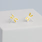 Yellow Dragonfly Stud Earrings