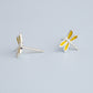 Yellow Dragonfly Stud Earrings