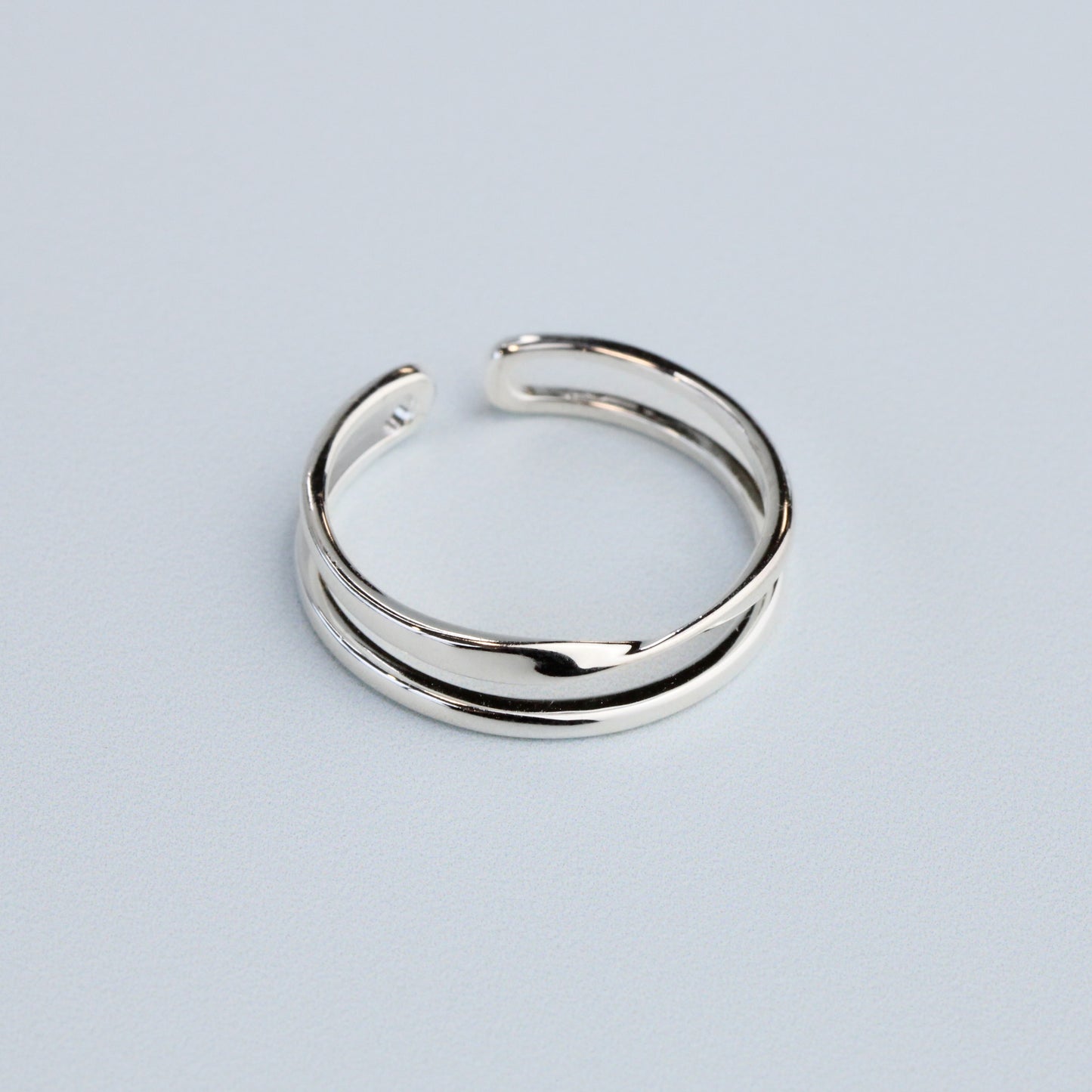 Twisted Double Band Adjustable Ring