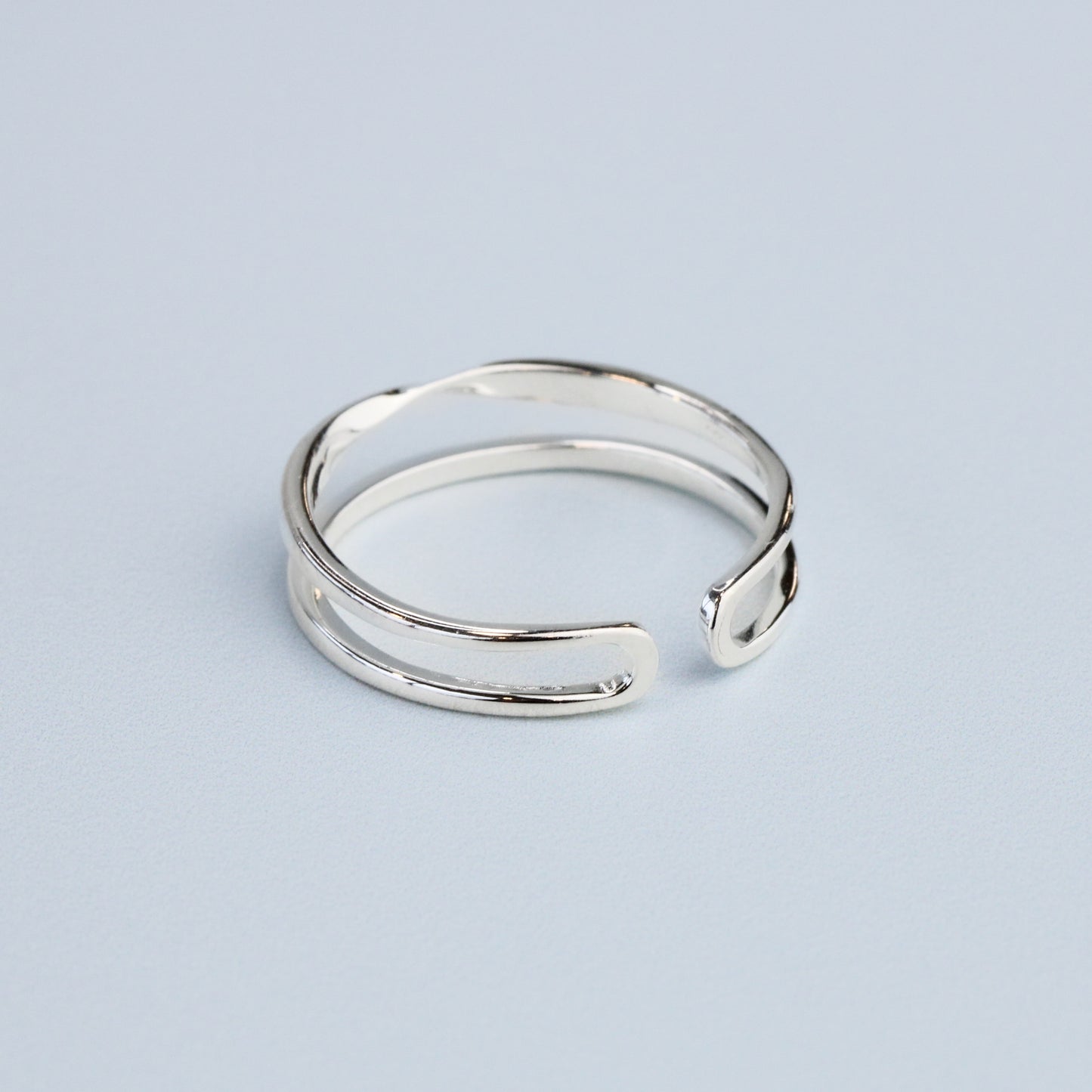 Twisted Double Band Adjustable Ring