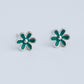 Dainty Blue Flower Stud Earrings