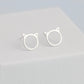 Minimalist Cat Face Stud Earrings