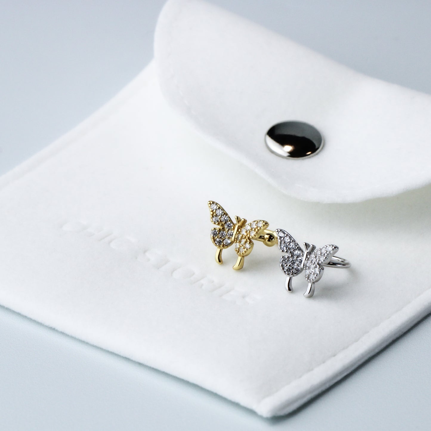 Crystal Butterfly Ear Cuff