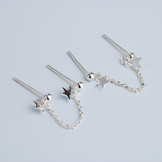 Double Piercing Star Stud Earrings