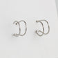 Double Bar Huggie Hoop Cuff Earrings