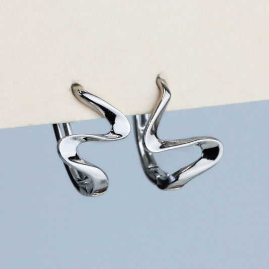 Wave Huggie Hoop Earrings