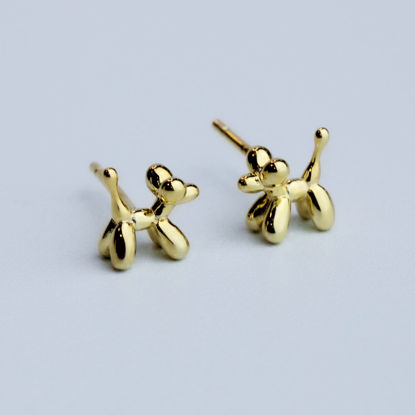 Gold Colour Balloon Dog Stud Earrings