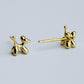 Gold Colour Balloon Dog Stud Earrings