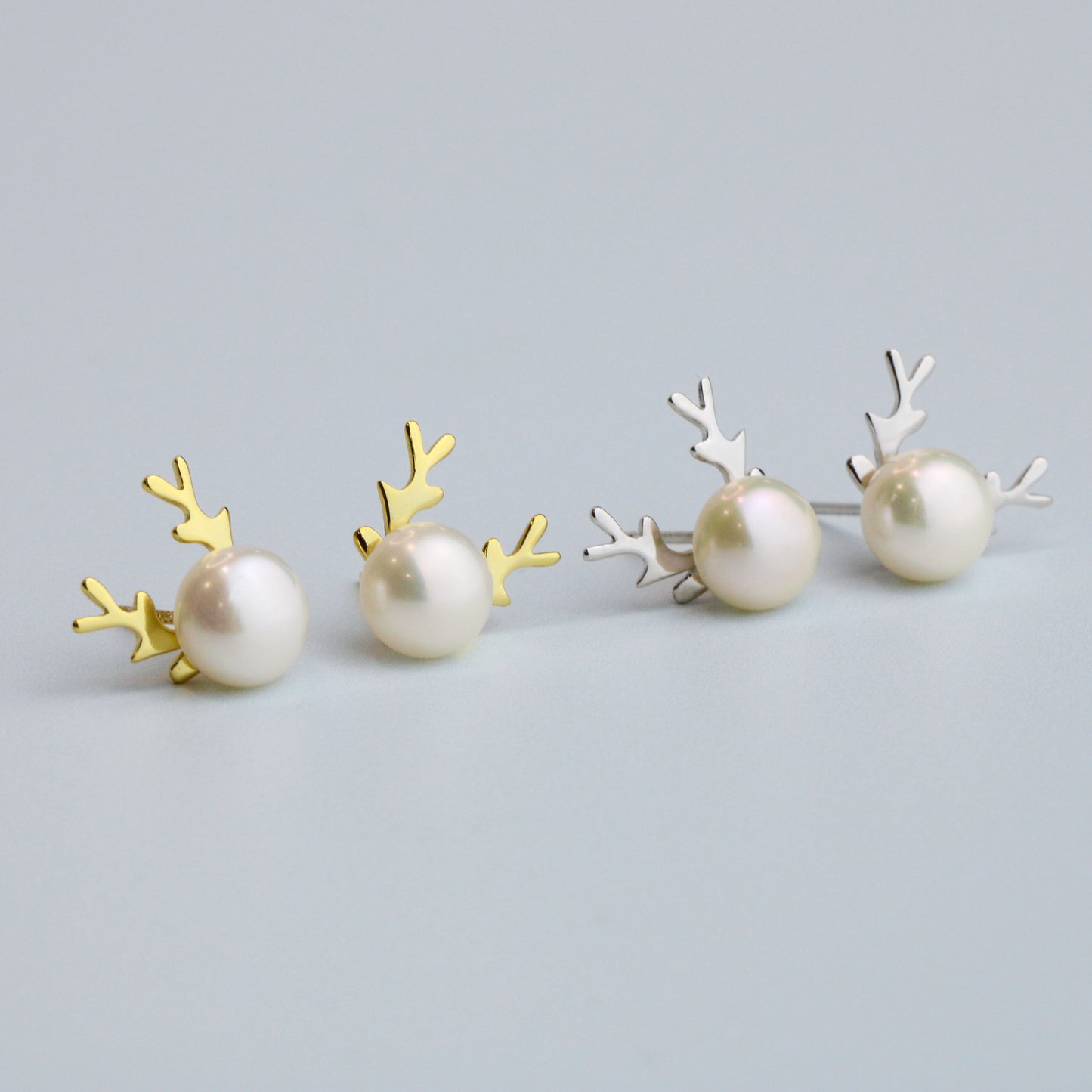 Pearl Reindeer Stud Earrings