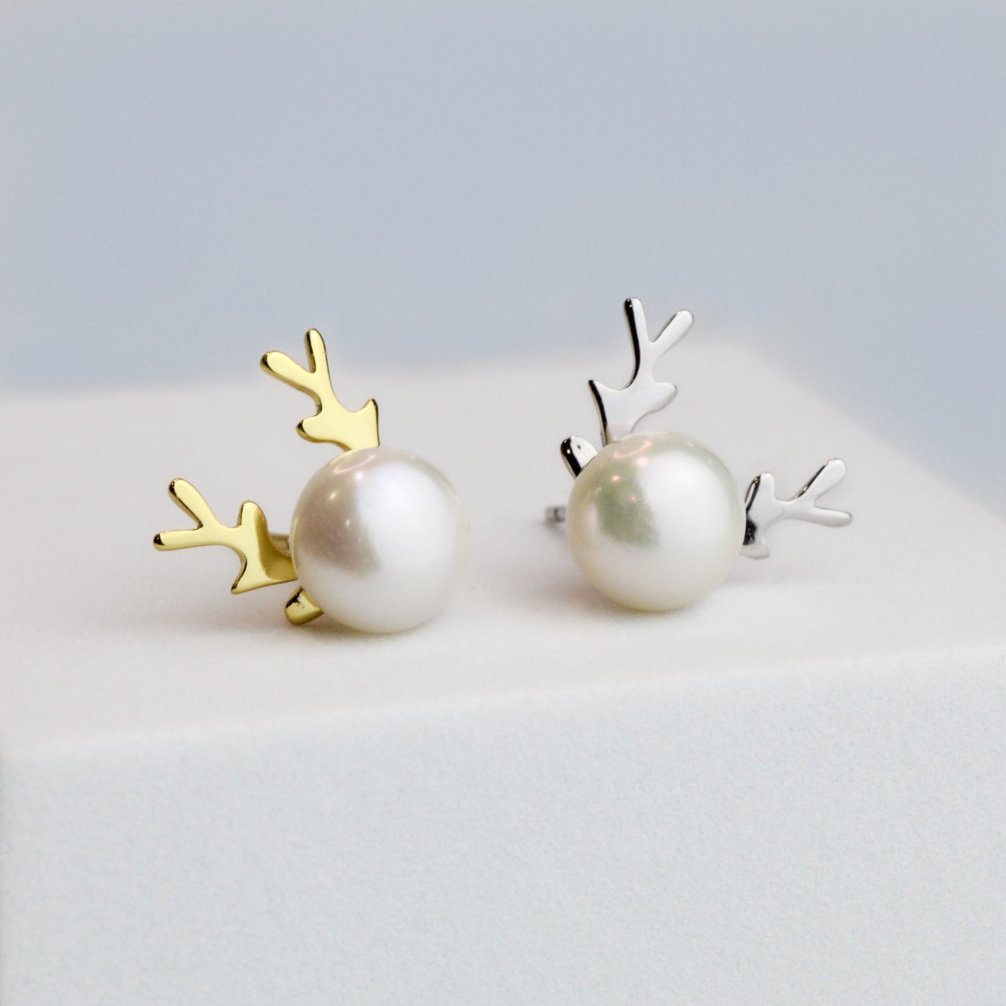 Pearl Reindeer Stud Earrings