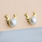 Pearl Reindeer Stud Earrings