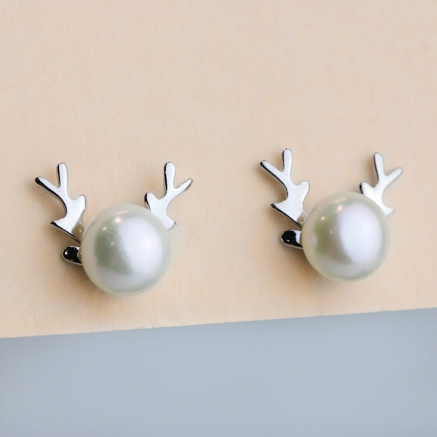Pearl Reindeer Stud Earrings