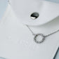 Crystal Cluster Circle Pendant Necklace