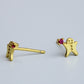 Gold Colour Gingerbread Man Stud Earrings