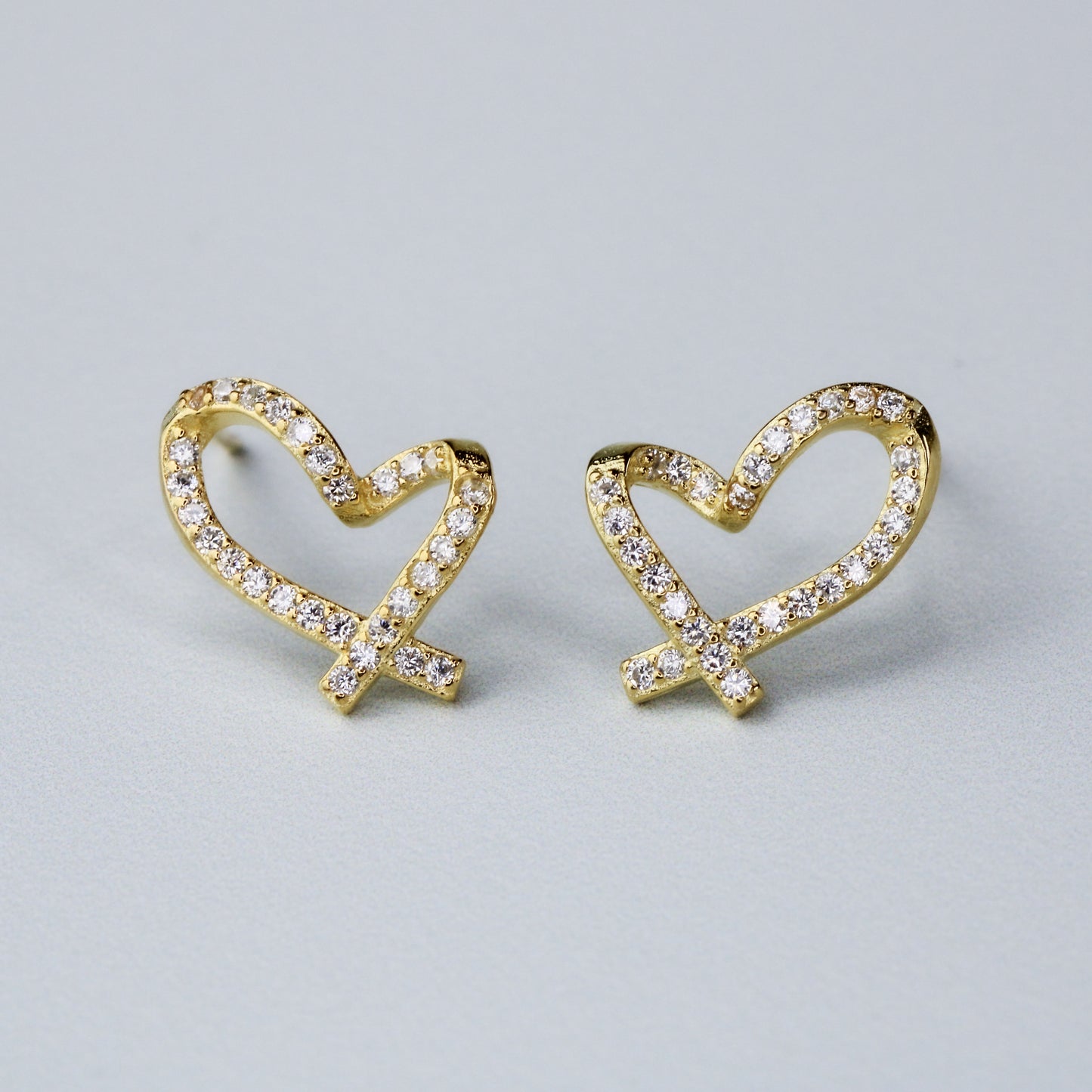 Sparkly Heart Stud Earrings