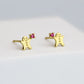 Gold Colour Gingerbread Man Stud Earrings