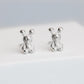 Knit Effect Bunny Rabbit Stud Earrings