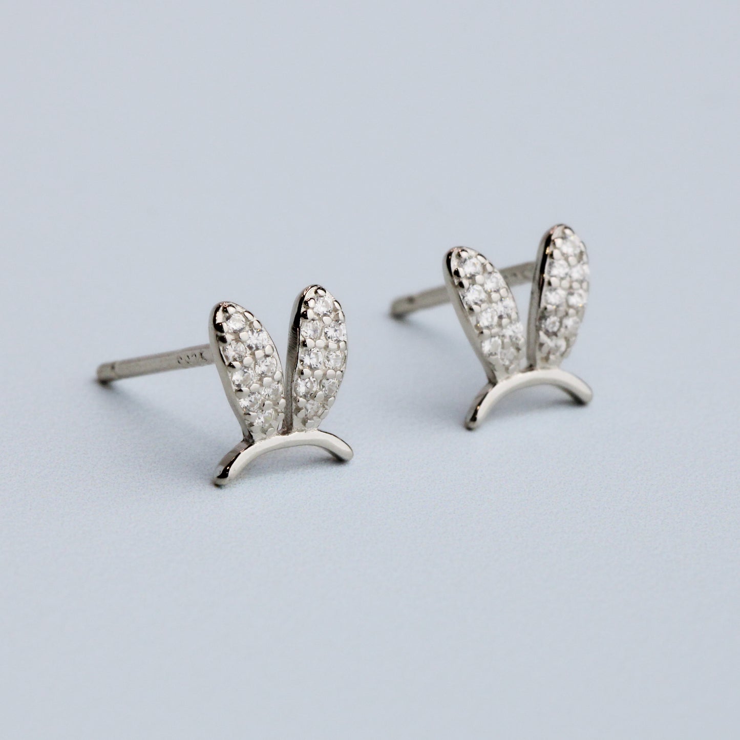 Crystal Bunny Ears Stud Earrings
