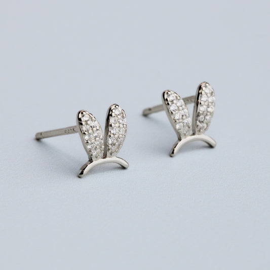 Crystal Bunny Ears Stud Earrings