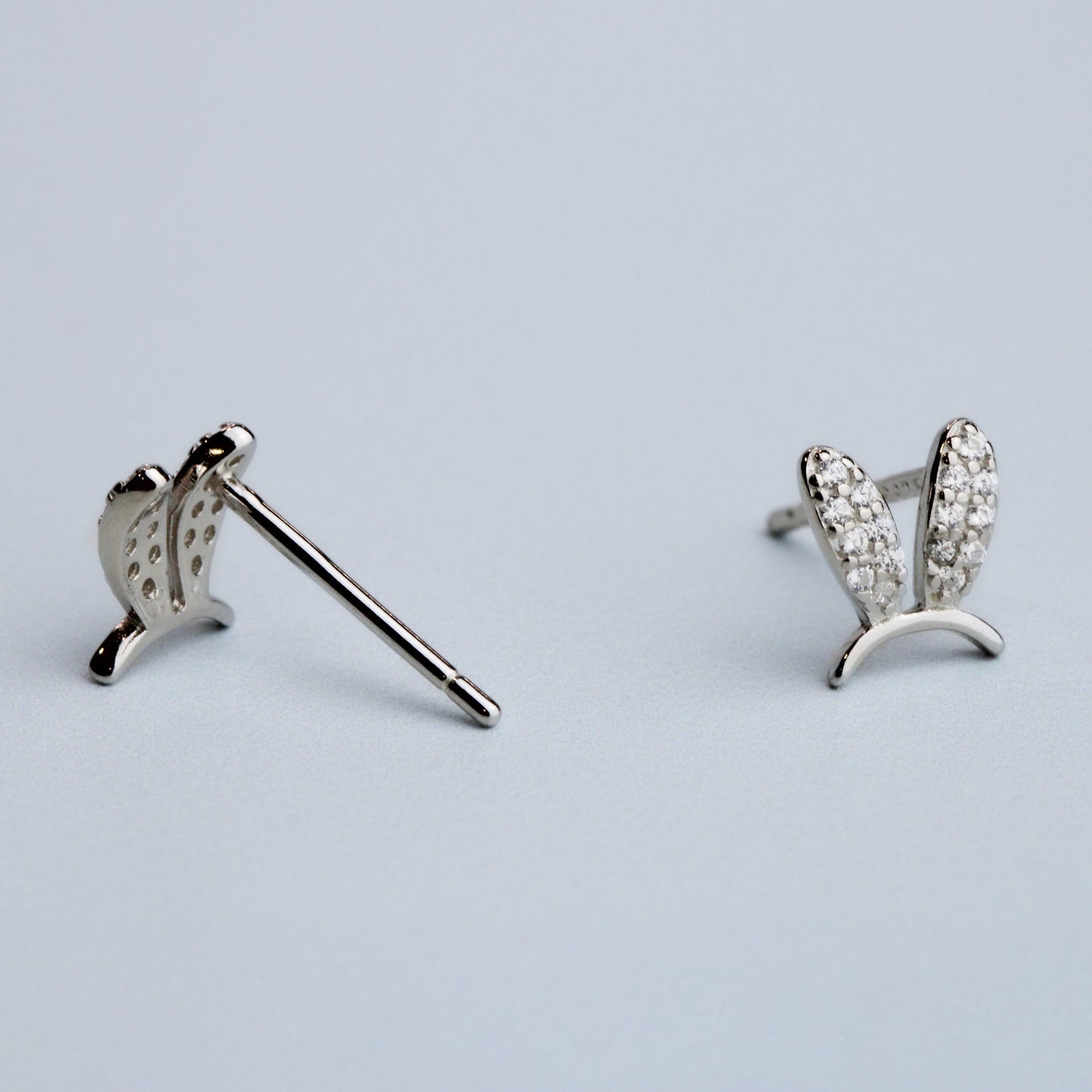Crystal Bunny Ears Stud Earrings