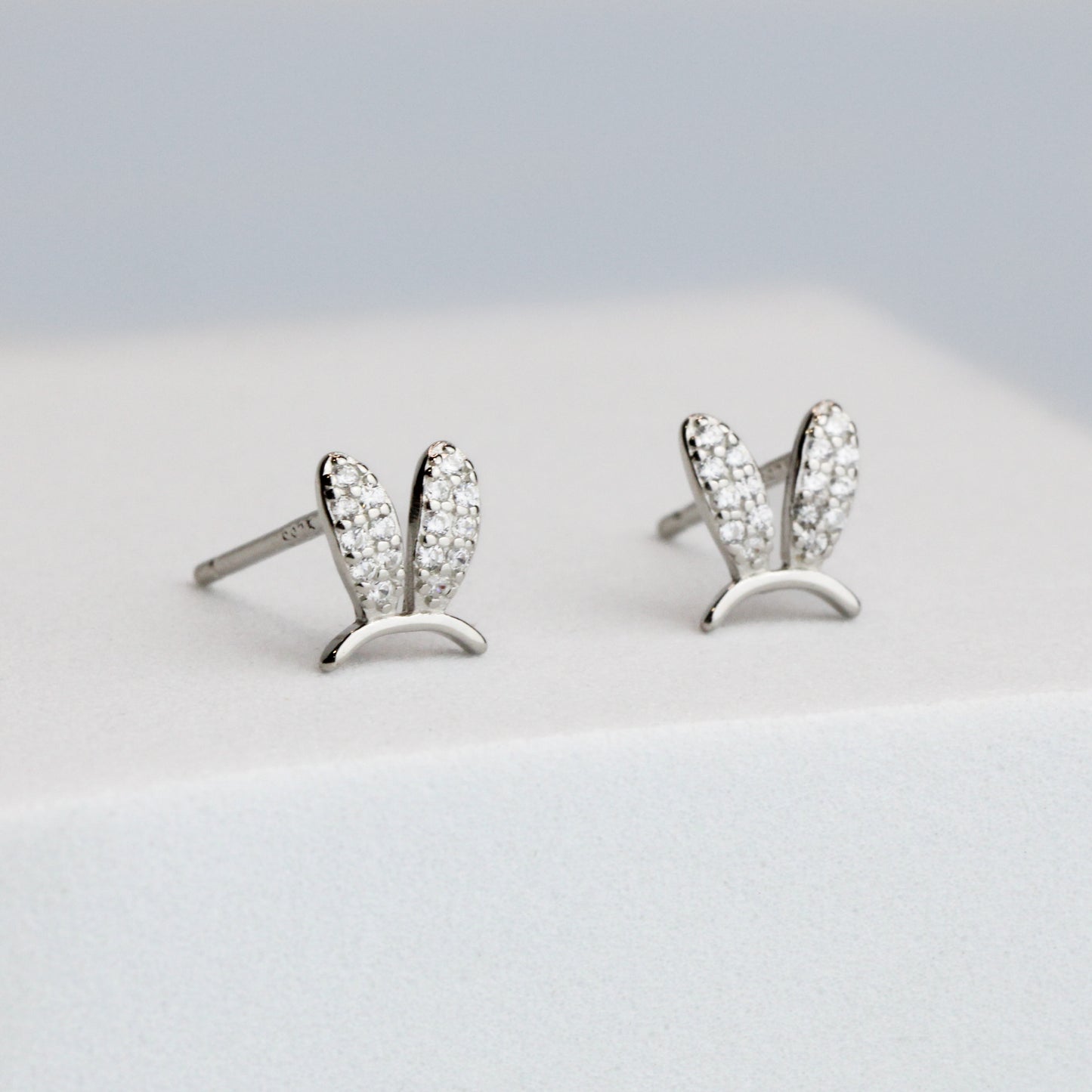Crystal Bunny Ears Stud Earrings