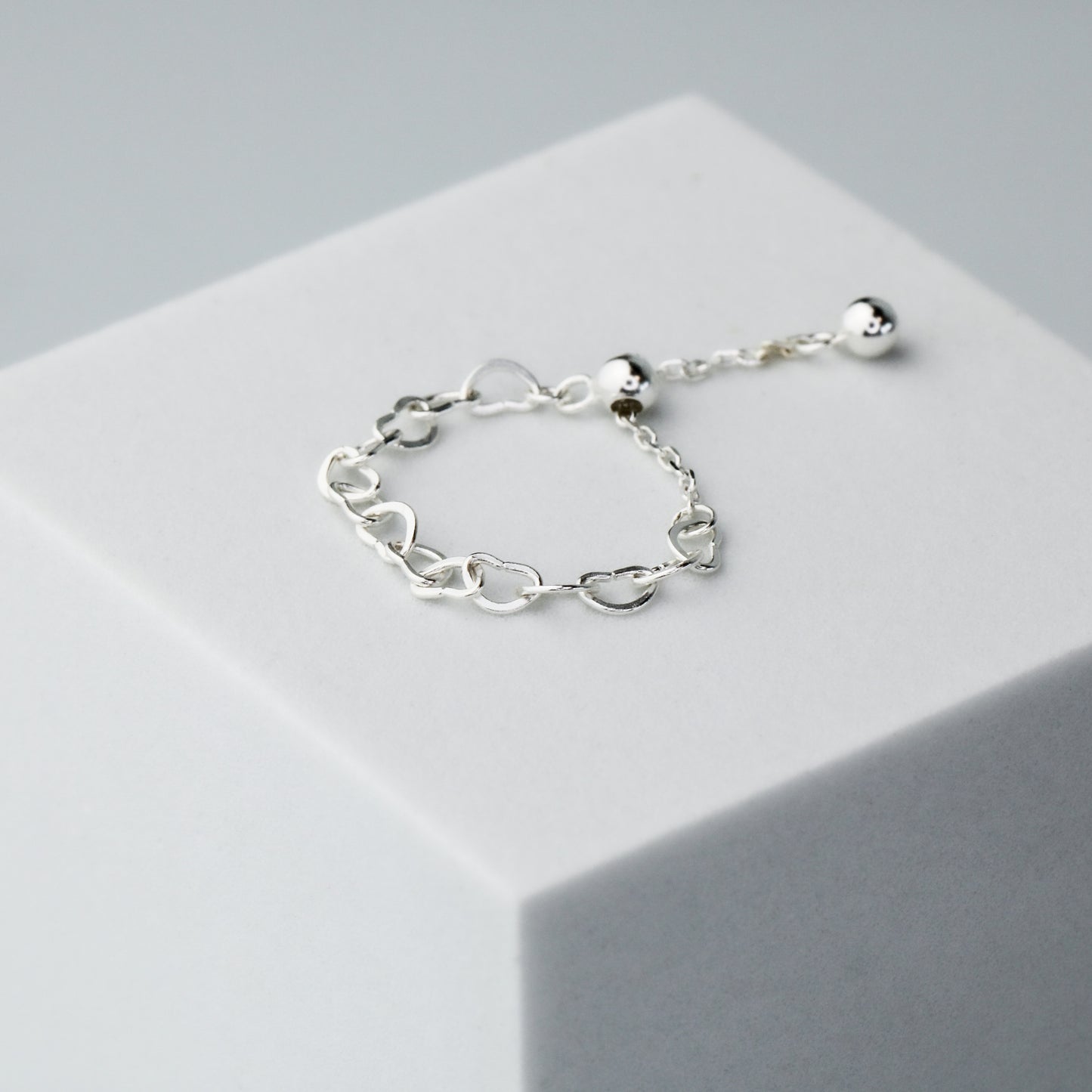 Heart Link Adjustable Chain Ring