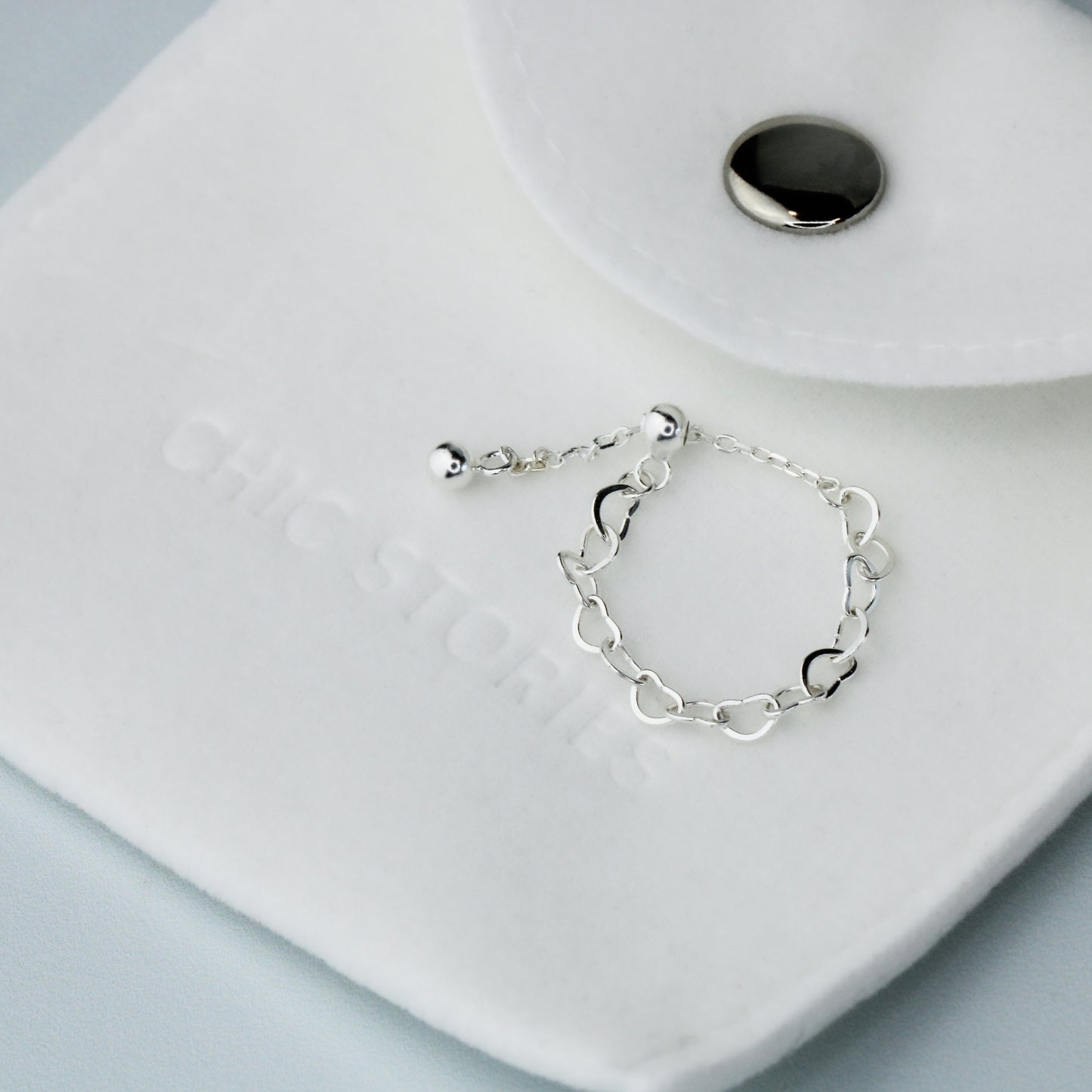 Heart Link Adjustable Chain Ring