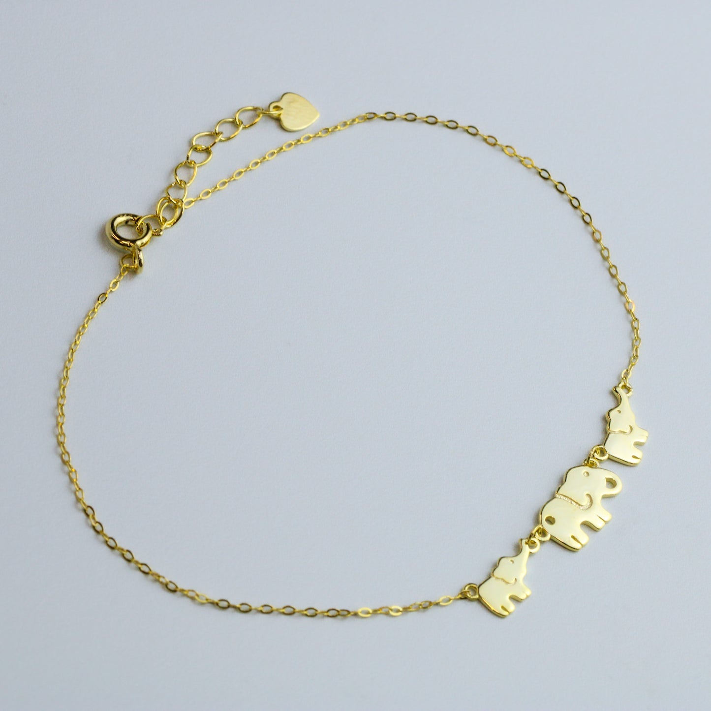 Elephant Trio Charm Anklet