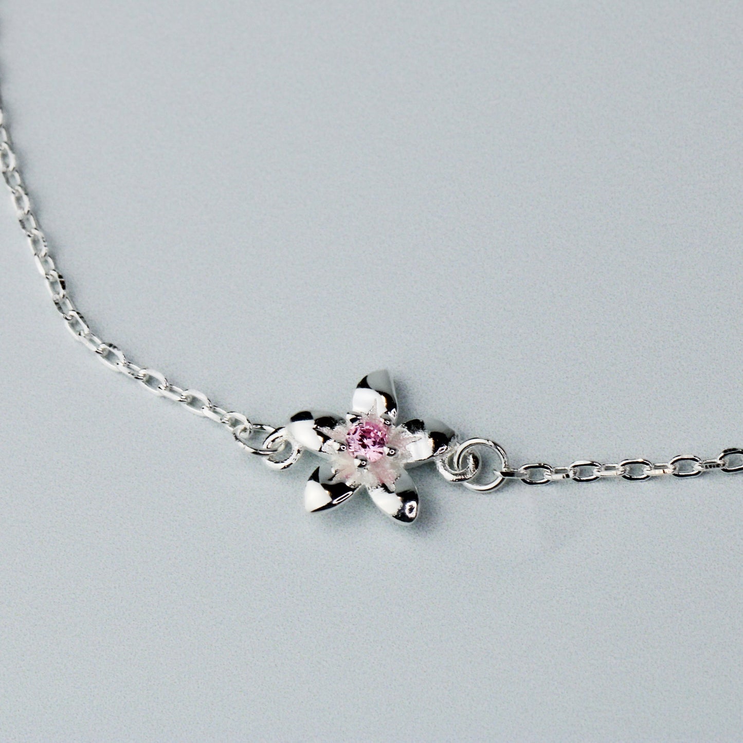 Pink Crystal Flower Bracelet