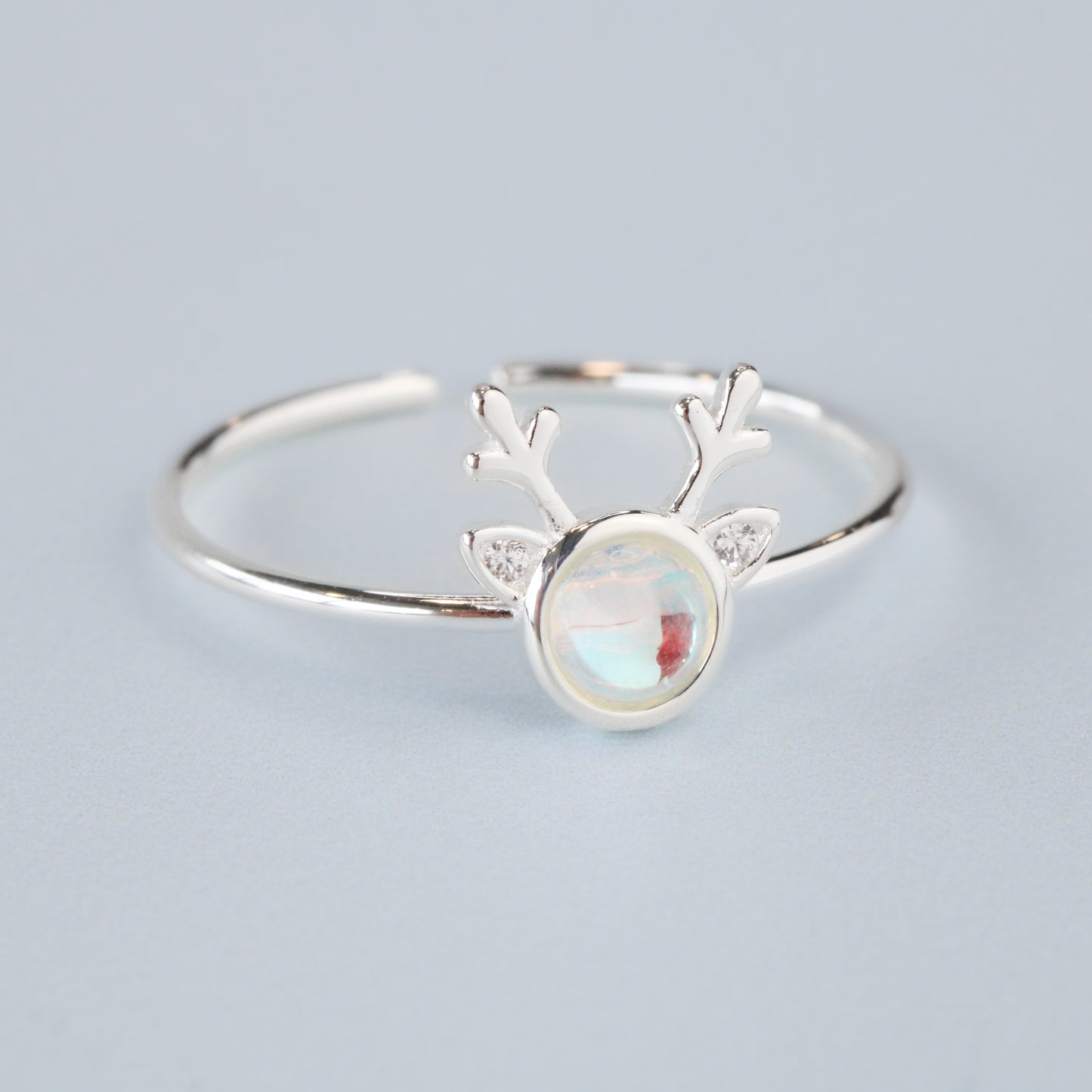 Iridescent Crystal Deer Ring