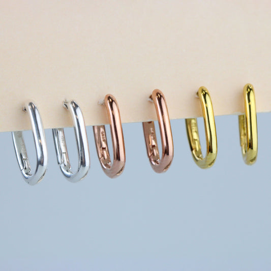 Squoval Shape Hoop Earrings