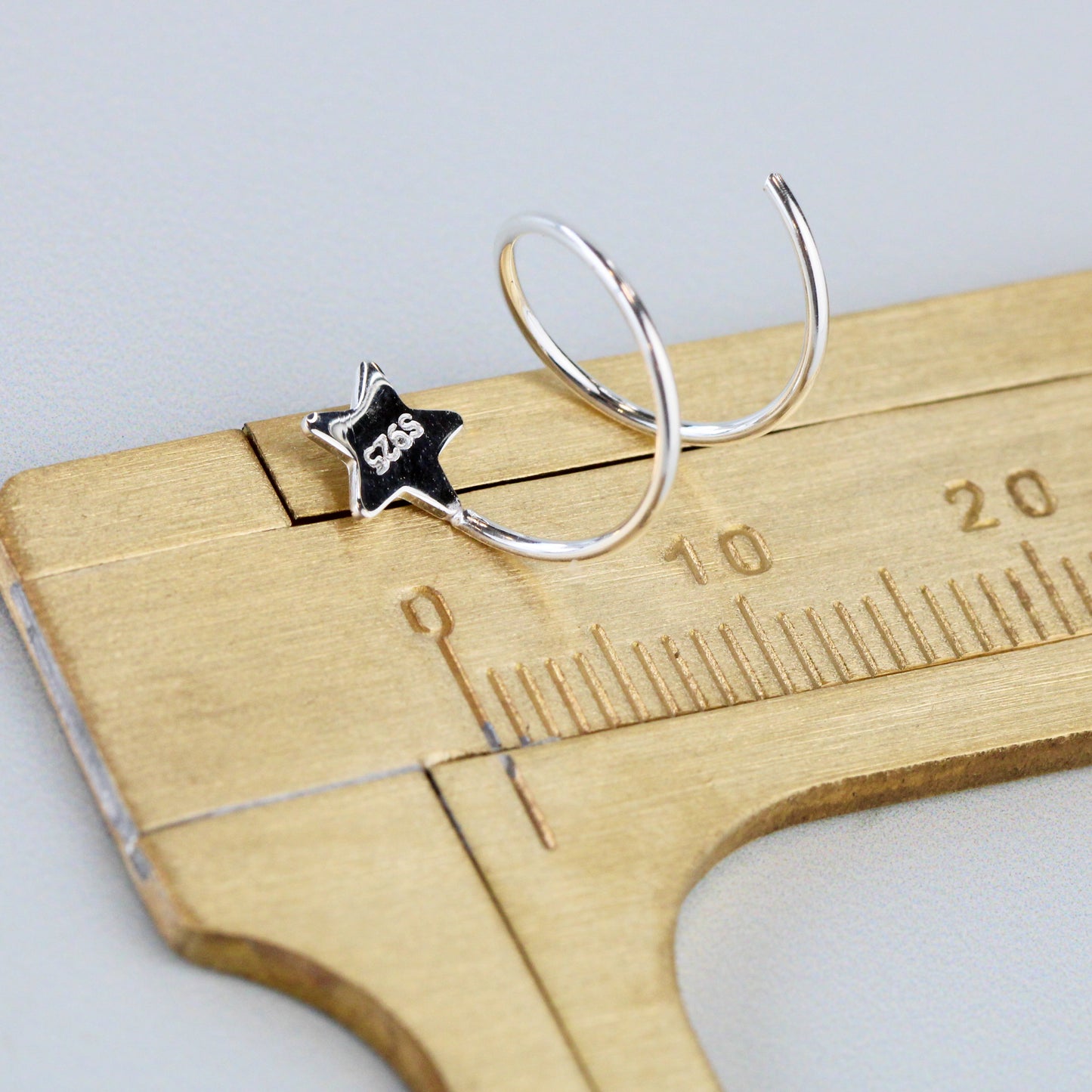 Star Spiral Hoop Earrings